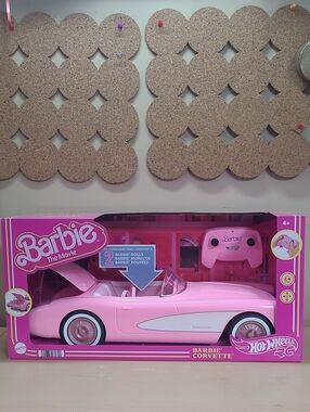 Barbie Hot Wheels RC Car Convertible Pink Corvette from Barbie The Movie NWT